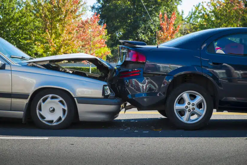 Two Light Vehicles In A Rear End Accident