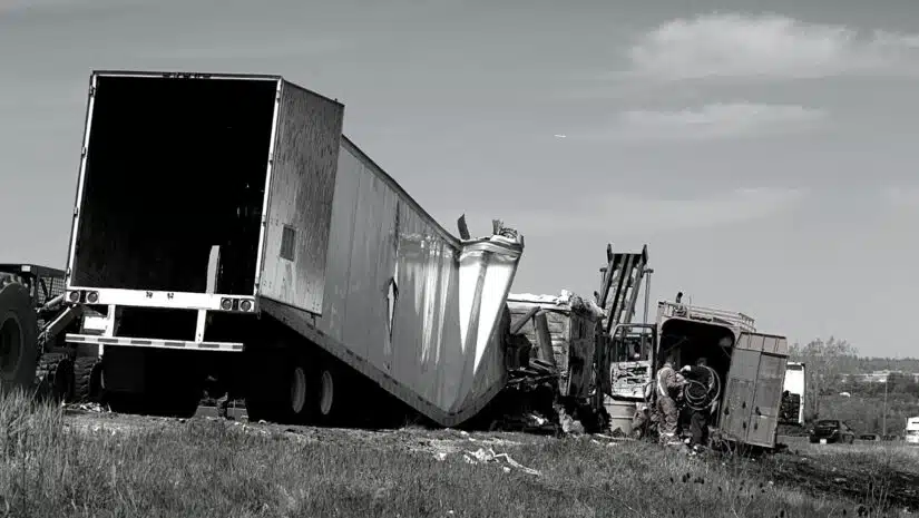 truck accident on the highway